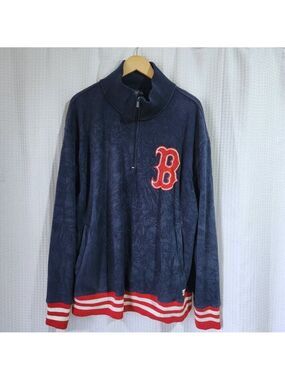 Stitches Boston Red Sox Mens Size Large Quarter Zip French Terry Pullover